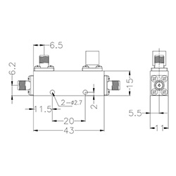 HS-10dB 50W Directional Coupler with SMAF (2-8G)